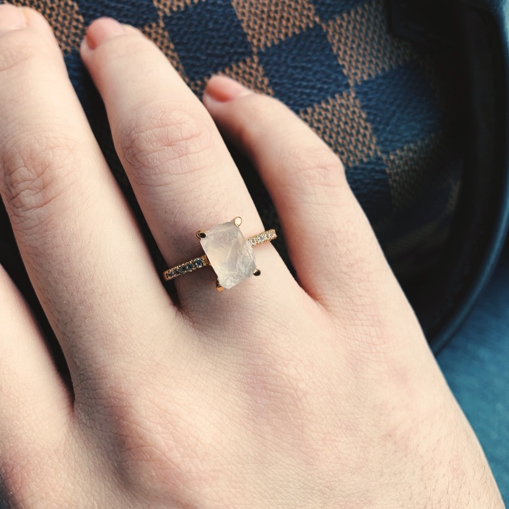 Moon Magic Raw Rose Quartz Ring